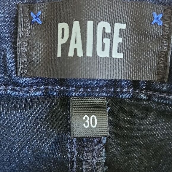 Paige Hoxton Straight Lana Navy Blue Wash Denim Jeans, Size 30 - Picture 5 of 11